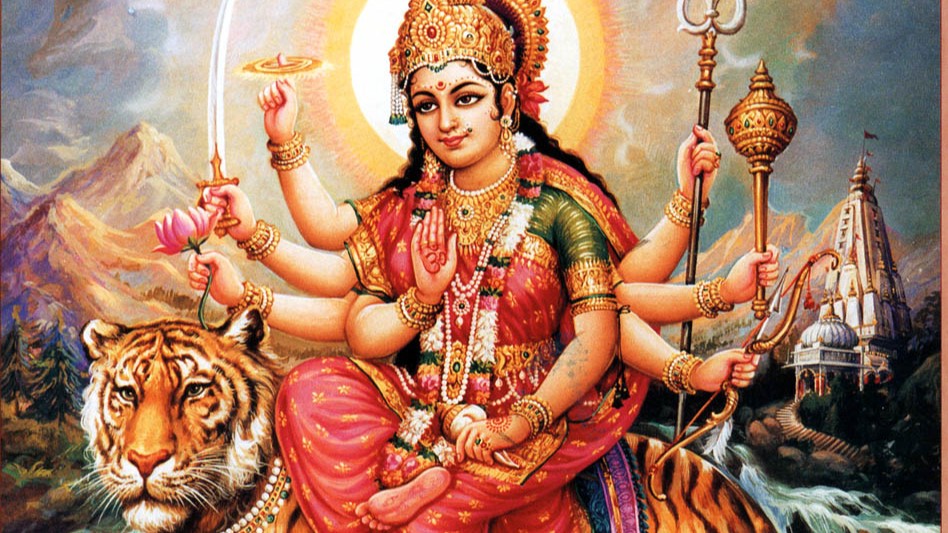 Navaratri Feier im Tempel